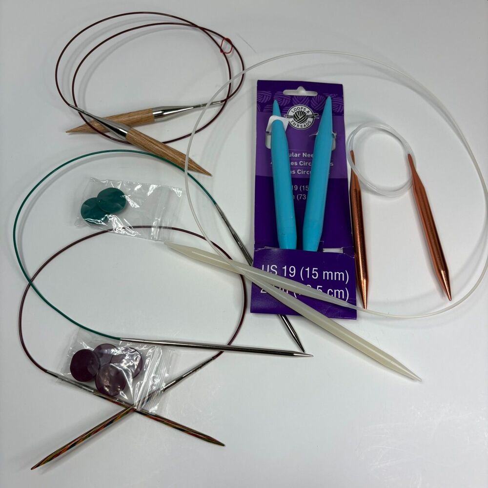 Mixed Lot of 6 Circular Knitting Needles & Accessories - Loops & Threads US 19,
